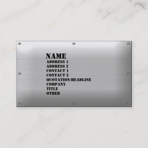 Customizable Cold Steel Business Card Template
