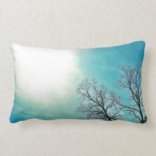Cold Trees & A Winter Sun Nature Art Lumbar Pillow
