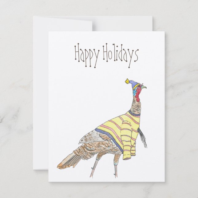 Cold Turkey Happy Holidays Note Card (Front)