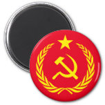 Cold War Communist Flag Round Magnet at Zazzle