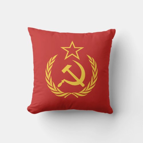 Cold War Communist Flag Throw Pillow