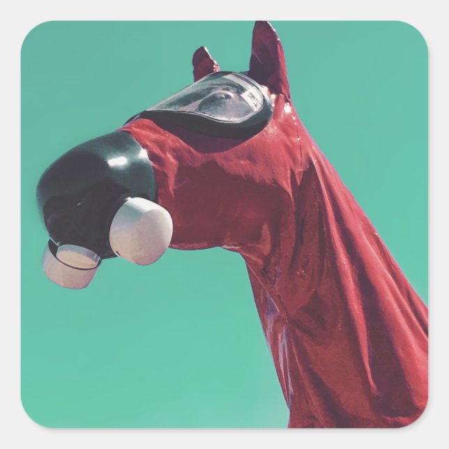 cold war horse square sticker (Front)