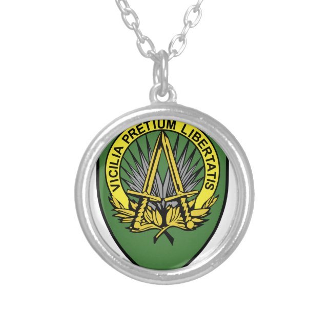 cold war patch silver plated necklace (Front)