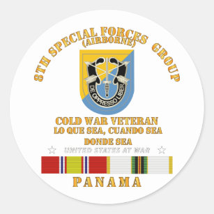 Cold War Vet - 8th Special Forces Group - Panama Classic Round Sticker