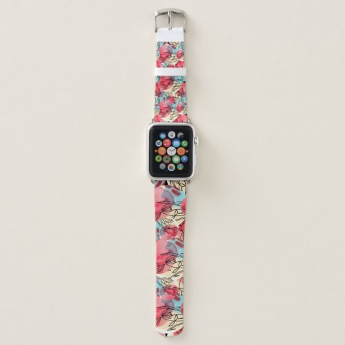 Cold Warm Watercolor Floral Geometric Apple Watch Band
