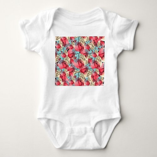 Cold Warm Watercolor Floral Geometric Baby Bodysuit