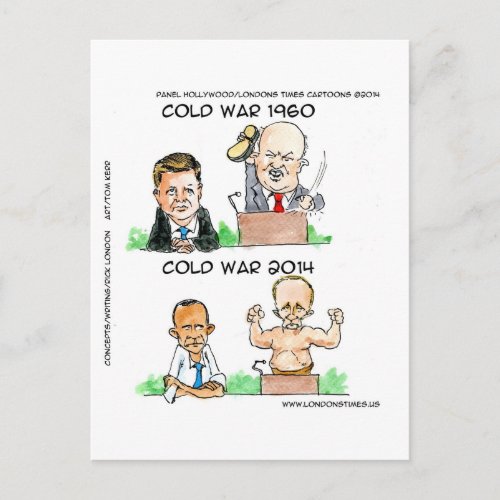 Cold Wars of 1960 And 2014 Funny Postcard