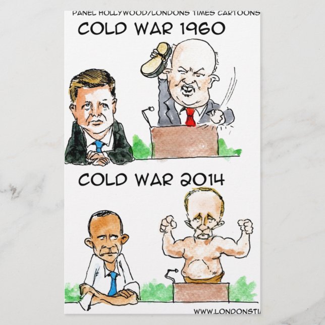 Cold Wars of 1960 And 2014 Funny Stationery (Front)