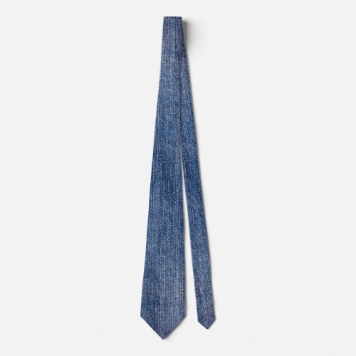 Cold Washed Faux Blue Denim Fathers Day Neck Tie