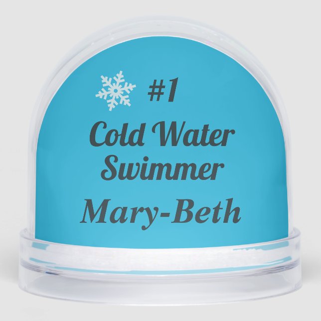 Cold Water Swimmer Swimming Number 1  Snow Globe (Front)