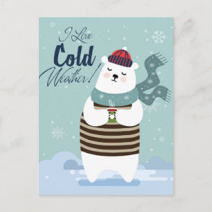 Cold Weather Bear Postcard