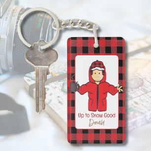 Cold Weather Cruise Funny Snow Joke Cartoon Keychain