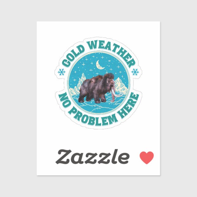 Cold Weather Mammoth Winter Humor Sticker (Sheet)