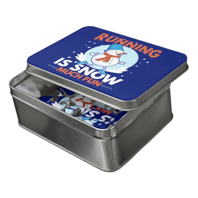 Cold Weather Runner - Running is Snow Much Fun Jigsaw Puzzle (Lid Open)