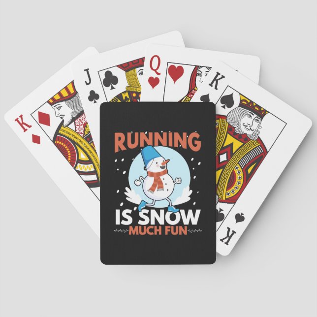 Cold Weather Runner - Running is Snow Much Fun Poker Cards (Back)
