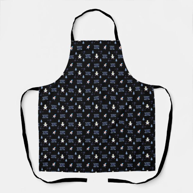 Cold Weather Running Christmas Snowman Apron (Front)