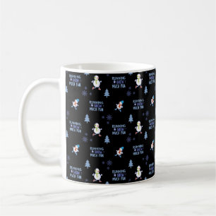 Cold Weather Running Christmas Snowman Coffee Mug