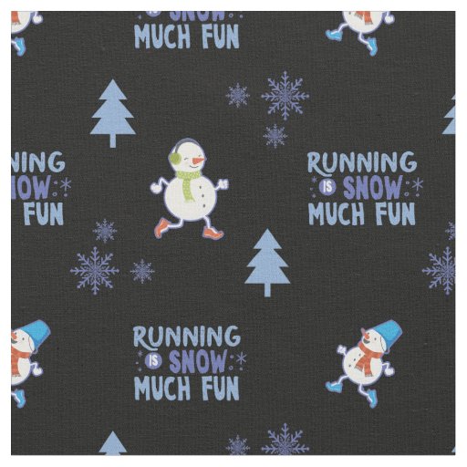 Cold Weather Running Christmas Snowman Fabric