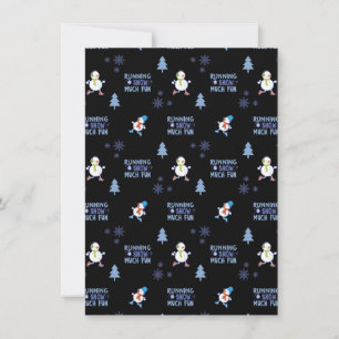 Cold Weather Running Christmas Snowman Holiday Card