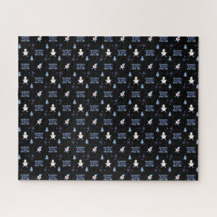 Cold Weather Running Christmas Snowman Jigsaw Puzzle