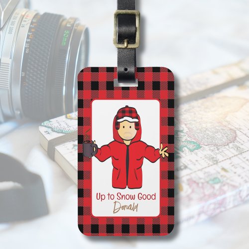 Cold Weather Vacation Funny Snow Saying Cartoon    Luggage Tag