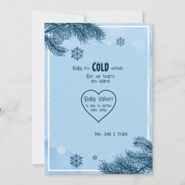 Cold Winter Pregnancy Announcement (Front)
