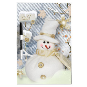 Cold Winter Snowman Dry Erase Board