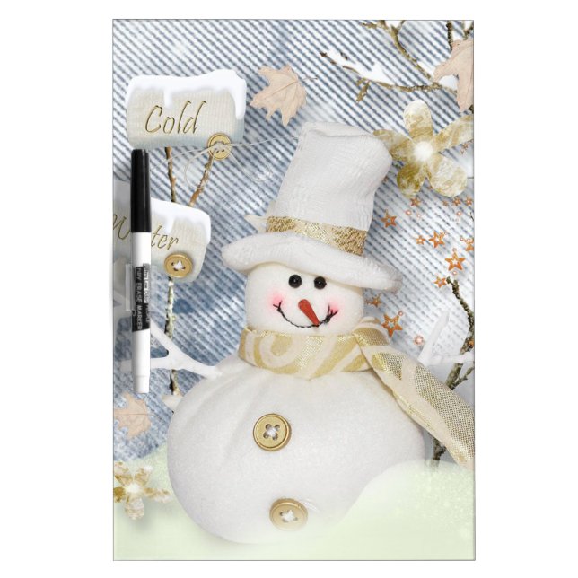 Cold Winter Snowman Dry Erase Board (Front)