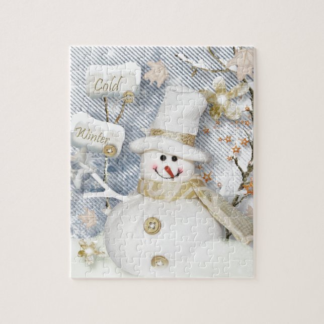 Cold Winter Snowman Jigsaw Puzzle (Vertical)