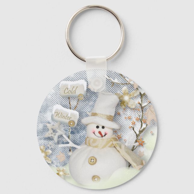Cold Winter Snowman Keychain (Front)