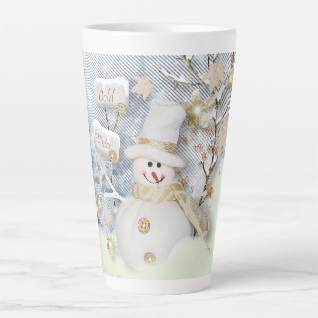 Cold Winter Snowman Latte Mug (Front)