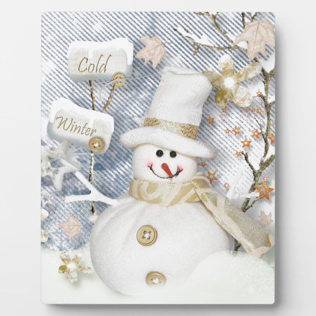 Cold Winter Snowman Plaque (Front)