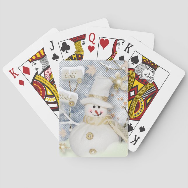 Cold Winter Snowman Poker Cards (Back)