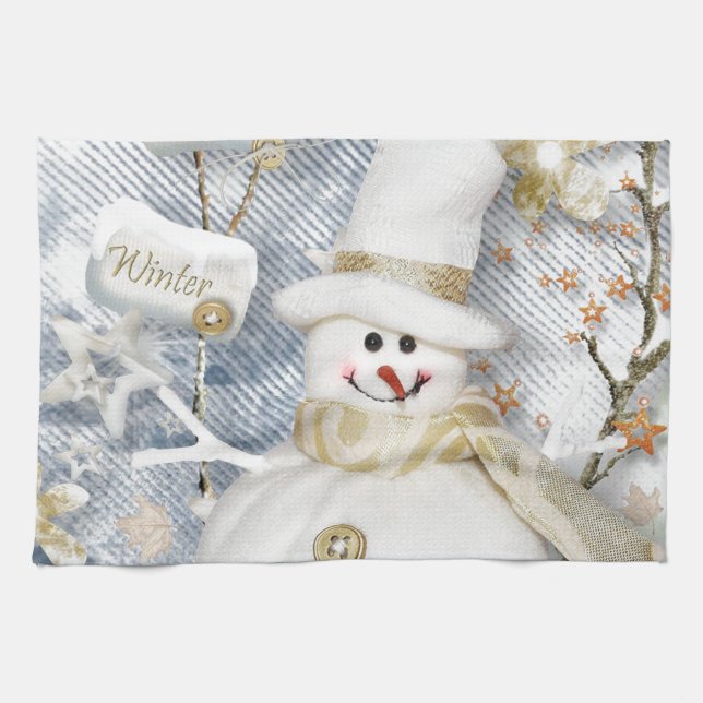 Cold Winter Snowman Towel (Horizontal)