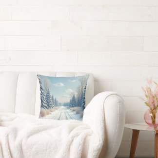 cold winter throw pillow