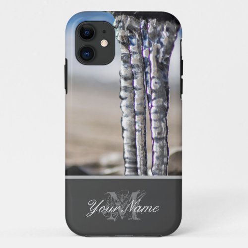 Cold winter with long crystal icycles iPhone 11 case
