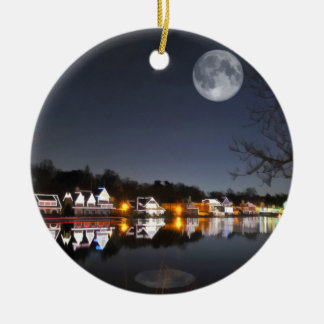Cold Winter's Night on Boathouse Row Ceramic Ornament