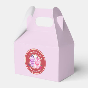 Cold yogurt Smoothies fruit Juice shop logo name Favor Boxes