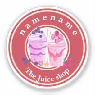 Cold yogurt Smoothies fruit Juice shop logo name Sticker