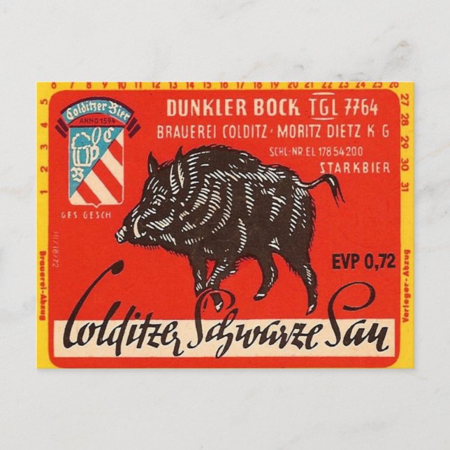 Colditzer Schwarze Sau Postcard (Front)