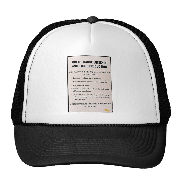 Colds Cause Absence And Lost Production Mesh Hat