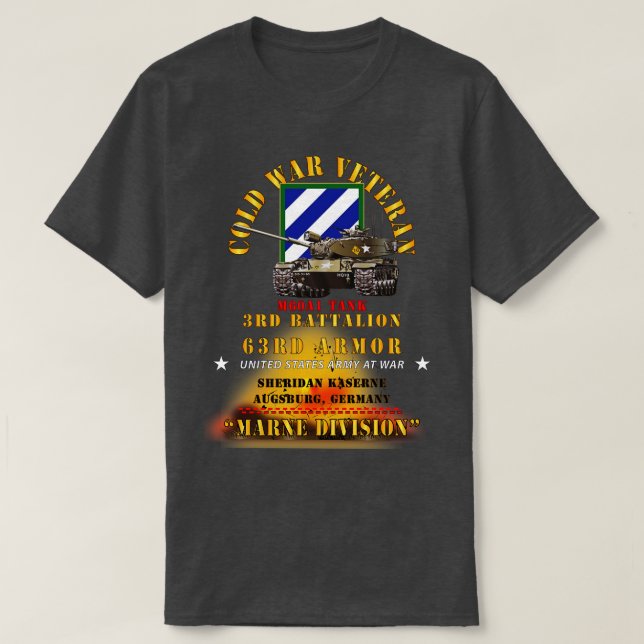 ColdVet 3rd Bn 63rd Armor 3rd Inf Div Augsberg FRG T-Shirt (Design Front)
