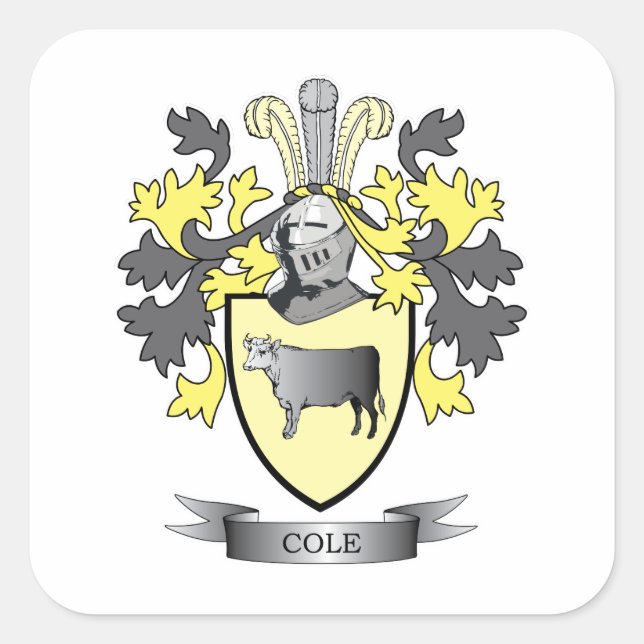 Cole Coat of Arms Square Sticker (Front)