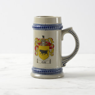 Cole Coat of Arms Stein / Cole Family Crest Stein