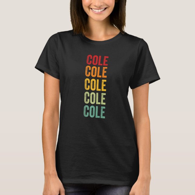 Cole County Missouri Rainbow Text T-Shirt (Front)