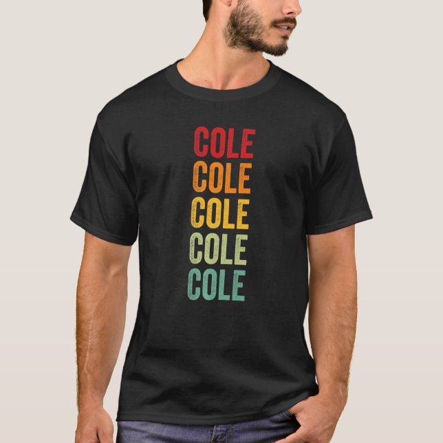 Cole County Missouri Rainbow Text T-Shirt (Front)