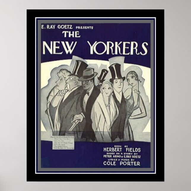 Cole Porter Art Deco "New Yorkers" Print 16 x 20 (Front)