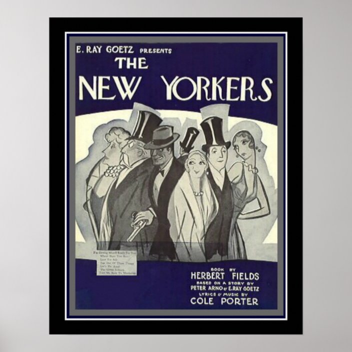 Cole Porter Art Deco "New Yorkers" Print 16 x 20