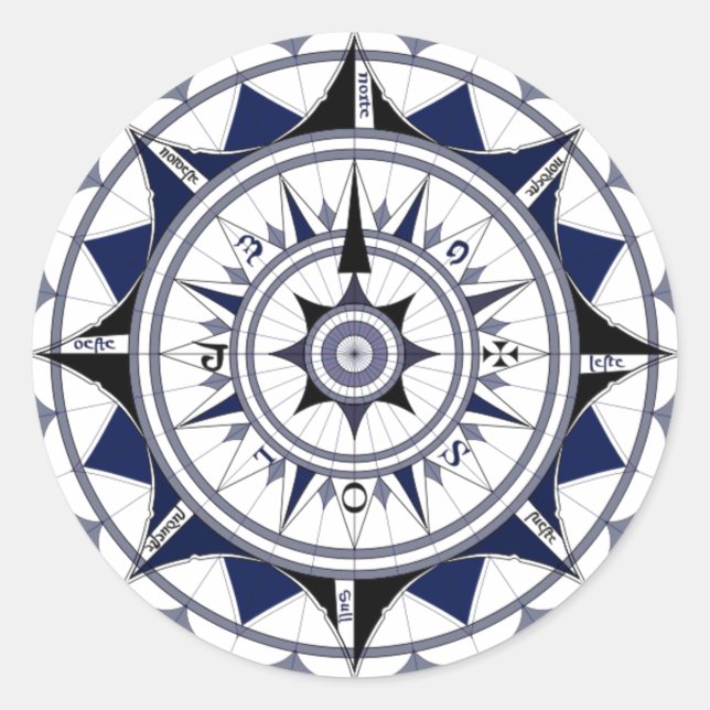 Colecção Rosa dos Ventos Classic Round Sticker (Front)