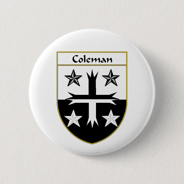 Coleman Coat of Arms/Family Crest Pinback Button (Front)